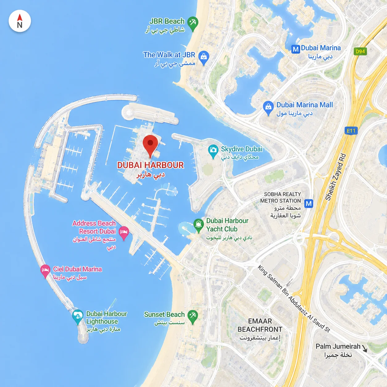 Dubai Harbour Marina Map